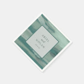 アリエルテールグリーン抽象沿岸近代結婚式 スタンダードカクテルナプキン (角)