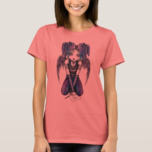 アリエルピンクエモエンジェルリンガートップ Tシャツ (正面)