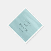 アリエルブルー抽象的な水彩現代の結婚式 スタンダードカクテルナプキン (角)