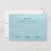 アリエルブルー抽象的な水彩現代の結婚式 出欠カード (正面)