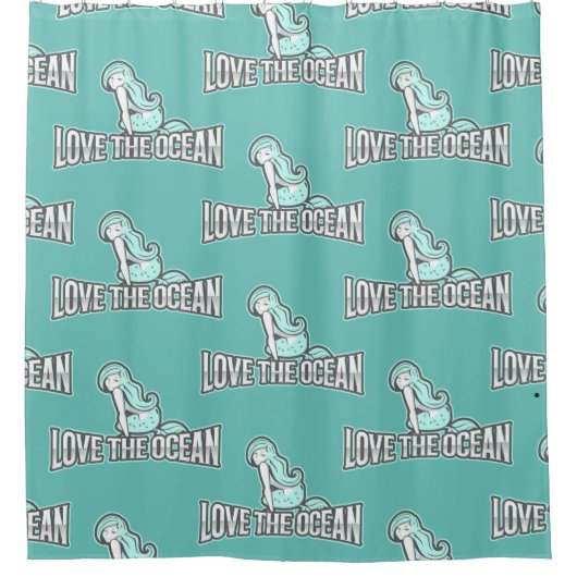 アリエルマーメイドパーティーブルーバス シャワーカーテン (正面)