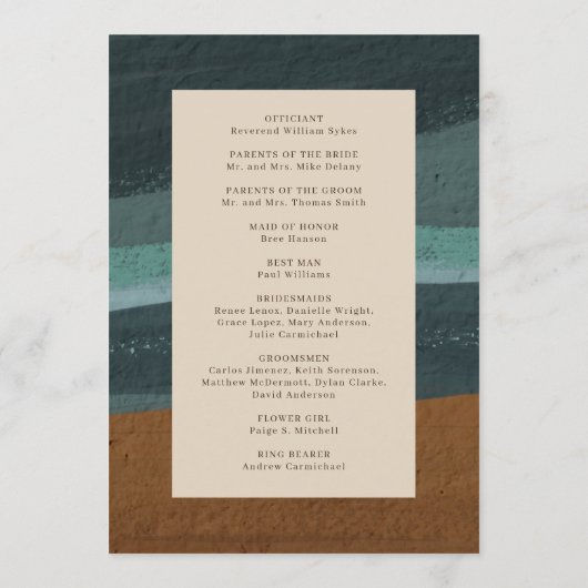 アリエル抽象海岸2現代結婚式 プログラム (裏面)