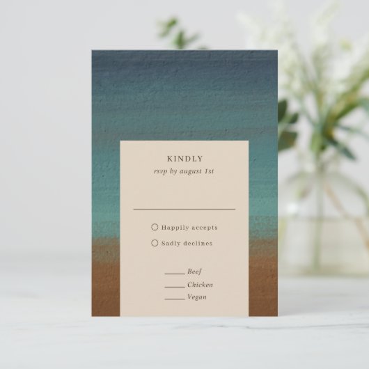 アリエル抽象海岸3現代結婚式 出欠カード (スタンド正面)