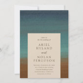 アリエル抽象海岸3現代結婚式 招待状 (正面)