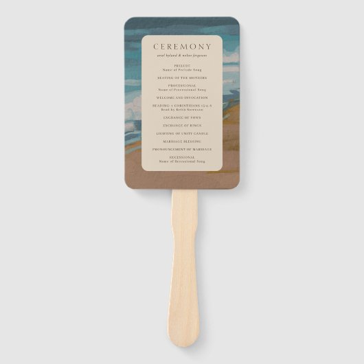 アリエル抽象芸術沿岸4モダン結婚式 プログラム ハンドファン (正面)