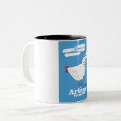 アリエージフランス旅行ポスター。 ツートーンマグカップ (正面左)