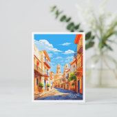 アリカンテスペインアートヴィンテージトラベルイラストレーション ポストカード (スタンド正面)