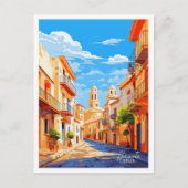 アリカンテスペインアートヴィンテージトラベルイラストレーション ポストカード (正面)