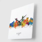 アリカンテスペインスカイライン スクエア壁時計 (傾斜)