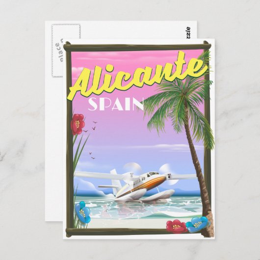 アリカンテスペインヴィンテージスタイル旅行ポスター ポストカード (正面/裏面)
