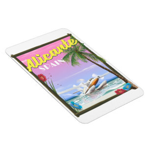 アリカンテスペインヴィンテージスタイル旅行ポスター マグネット