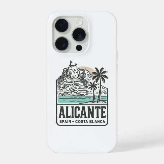 アリカンテ スケッチ サンタバーバラ城 コスタブランカ iPhoneケース (裏面)