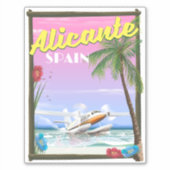 アリカンテ スペイン ビンテージ スタイル 旅行 ポスター シール (正面)