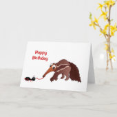 アリクイは彼の昼食の誕生日に会います カード (黄色い花)