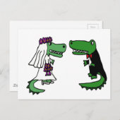 アリゲーおもしろいター新郎新婦マンガ ポストカード (正面/裏面)