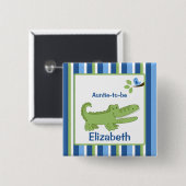 アリゲーカスタマイズタ名タグのボタンブルー/グリーン 缶バッジ (正面&裏面)