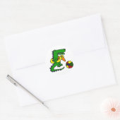 アリゲータおもしろいアット・ザ・ビーチ漫画 ラウンドシール (封筒)