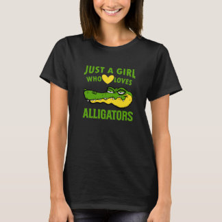 アリゲータおもしろいーを愛する女の子 Tシャツ