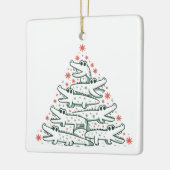 アリゲータクリスマスツリーおもしろいワニFlorida セラミックオーナメント (左)