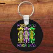 アリゲータクロコディレスルイジアナマルディグラスカーニバル キーホルダー (正面)