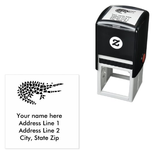 アリゲータクールーのインク入力アドレススタンプ セルフインキングスタンプ (インサイチュ)