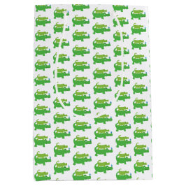 アリゲータグ名門私立校風のリーンクロコダイルパーティーバッグ ミディアムペーパーバッグ