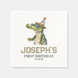 アリゲータパーティの招待状招待状プールパーティー スタンダードカクテルナプキン