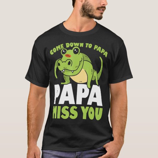 アリゲータワニ用メンズアリゲーターワニ Tシャツ (正面)