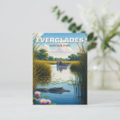 アリゲーターとエアボートエバーグレーズ国立公園 ポストカード (スタンド正面)