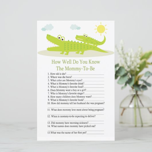 アリゲーターどのようにベビーシャワーゲームを知っているか (スタンド正面)
