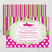 アリゲーターの女の子のベビーシャワー招待状 招待状 (正面/裏面)