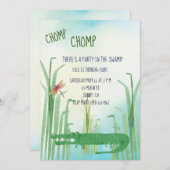 アリゲーターの誕生日招待状 招待状 (正面/裏面)