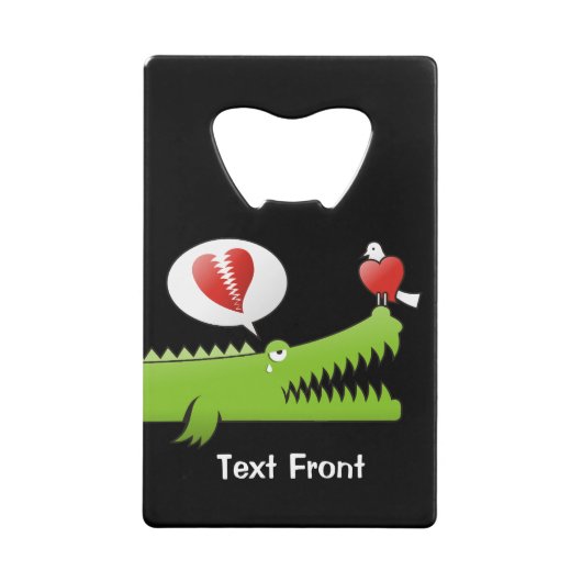 アリゲーターインラブクレジットカードボトルオープナー クレジットカード栓抜き (正面)