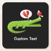 アリゲーターインラブスクエア紙コースター スクエアペーパーコースター (正面)