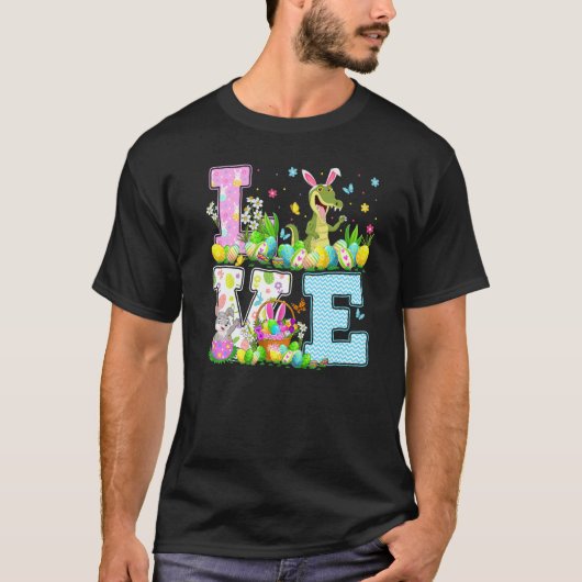 アリゲーターイースターエッグおもしろい狩りラブアリゲーターイーザ Tシャツ (正面)