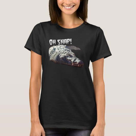 アリゲーターオースナップワニ爬虫類 Tシャツ (正面)