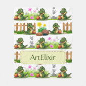 アリゲーターガーデンパーソナライズされた フリースブランケット (正面)