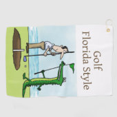 アリゲーターキャディ付きゴルフフロリダスタイル ゴルフタオル (横)