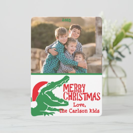 アリゲータークリスマスカスタムのフォトカード シーズンカード (スタンド正面)