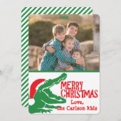 アリゲータークリスマスカスタムのフォトカード シーズンカード (正面/裏面)