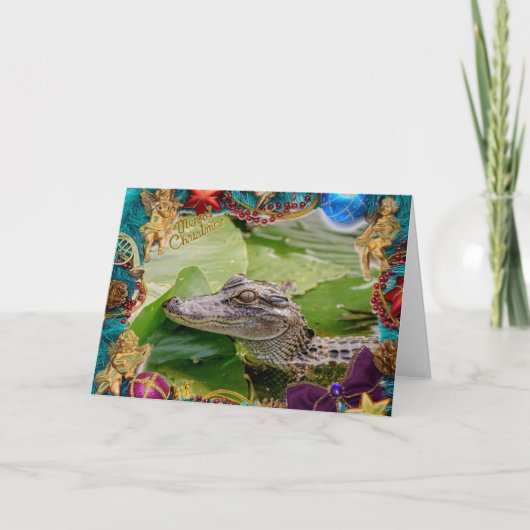 アリゲータークリスマスカード カード (正面)