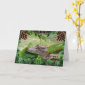 アリゲータークリスマスカード カード (黄色い花)