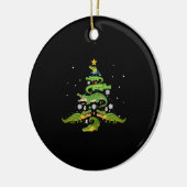 アリゲータークリスマスツリーかわいいクリスマスズラバーライト セラミックオーナメント (左)
