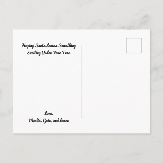 アリゲータークリスマスポストカード ポストカード (裏面)