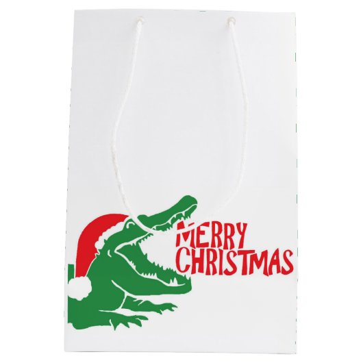 アリゲータークリスマス抱き枕 ミディアムペーパーバッグ (裏面)