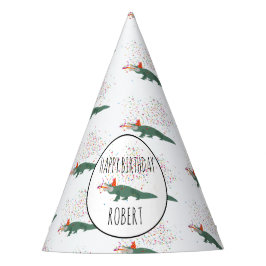 アリゲータークロコダイル – 動物誕生日 パーティーハット