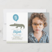 アリゲータークロコダレバルーンキッドの誕生日写真 招待状 (正面)