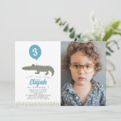 アリゲータークロコダレバルーンキッドの誕生日写真 招待状 (スタンド正面)