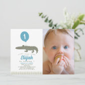 アリゲータークロコダレバルーンボーイ1stバースデーフォト 招待状 (スタンド正面)