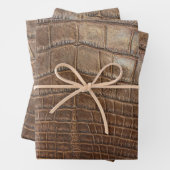 アリゲータークロコダレワイルドエキゾチックアニマルプリント ラッピングペーパーシート (インサイチュ)